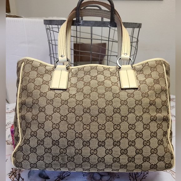 🤍 Gucci GG Canvas Tote Bag EUC - Picture 1 of 13
